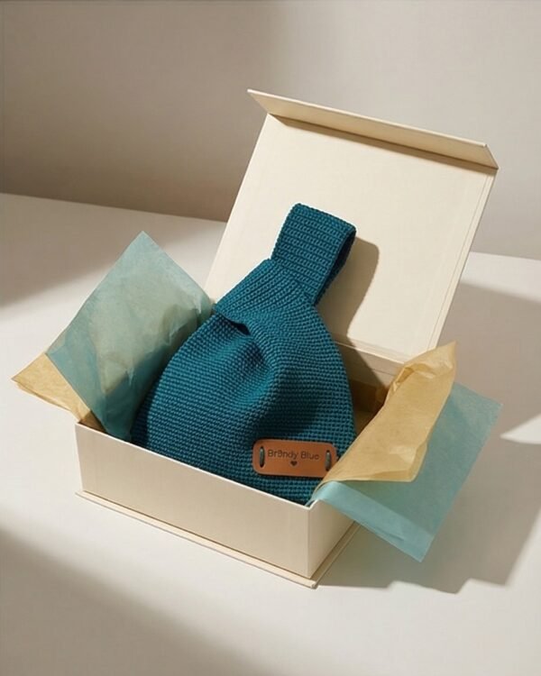 Bolso Japonés Crochet - Blue Wave -
