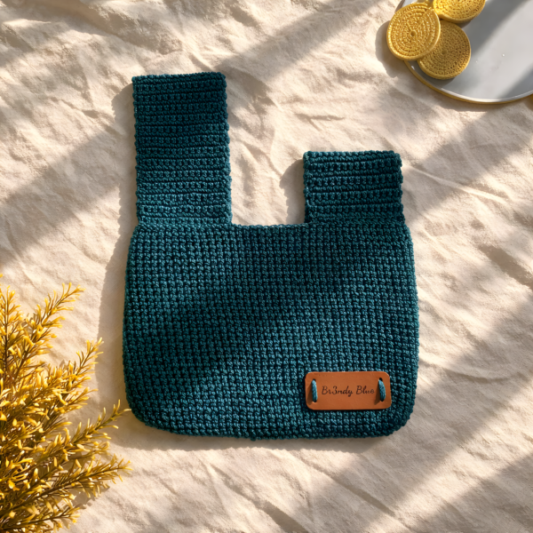 Bolso Japonés Crochet - Blue Wave -