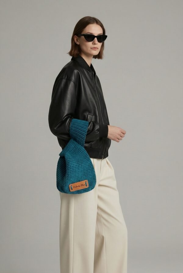 Bolso Japonés Crochet - Blue Wave -
