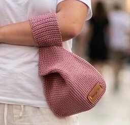 Bolso Japonés Crochet  - Blush Sand -